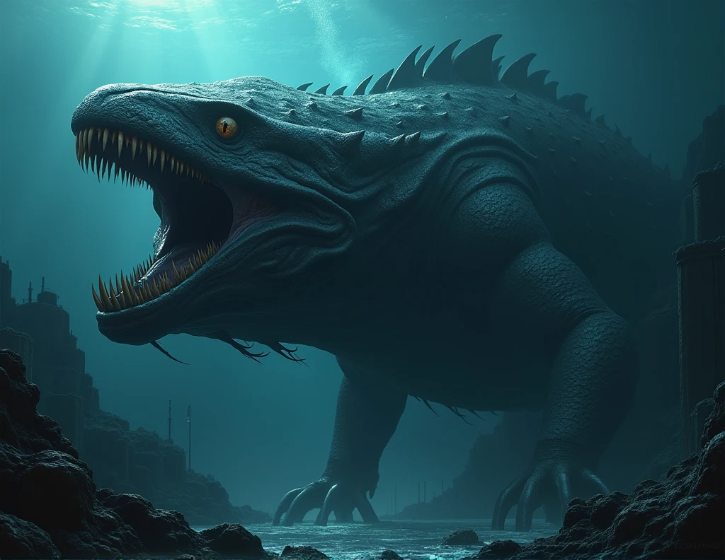 created a huge and deadly aquatic creature