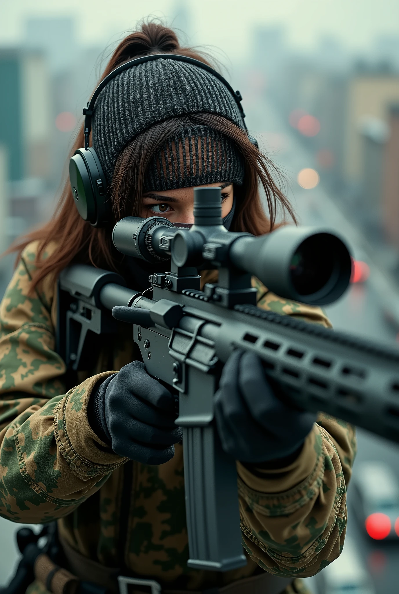 Female Sniper、A scene from a movie