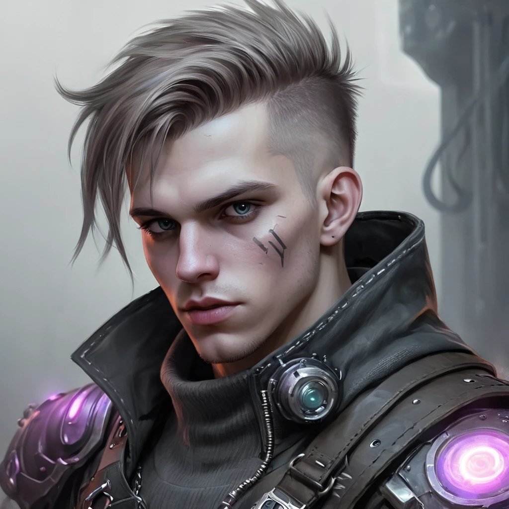 Fantasku 2,One person, male性的な, male_concentrated, digital art by Wow, Looking_in_Audience, close, Very detailed, Portraiture, digital illustrinion, procreine, winercolor, Fan art, foggy cineminic, cyber punk, Skyrim, Final Fantasy XIV, Art by artgerm, Wow, Fantasku 2