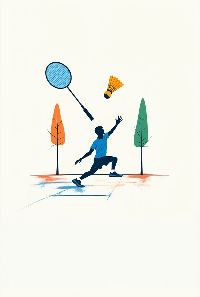 I wand a A4 sheet having blank space in center and its boder have "badminton racket, cock and player(blue) desgine" In multi bright coloure
