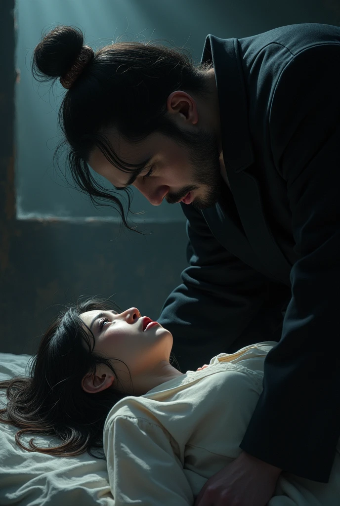 The emperor's intensity increased, his actions fueled by the potent effects of the aphrodisiac. Aiko, overwhelmed by the relentless ordeal, fell into a state of shock. Her body became limp, her voice faded to a whisper, and her eyes reflected her helpless predicament. Yet, the emperor, blinded by his lustful frenzy, failed to recognize her distress.