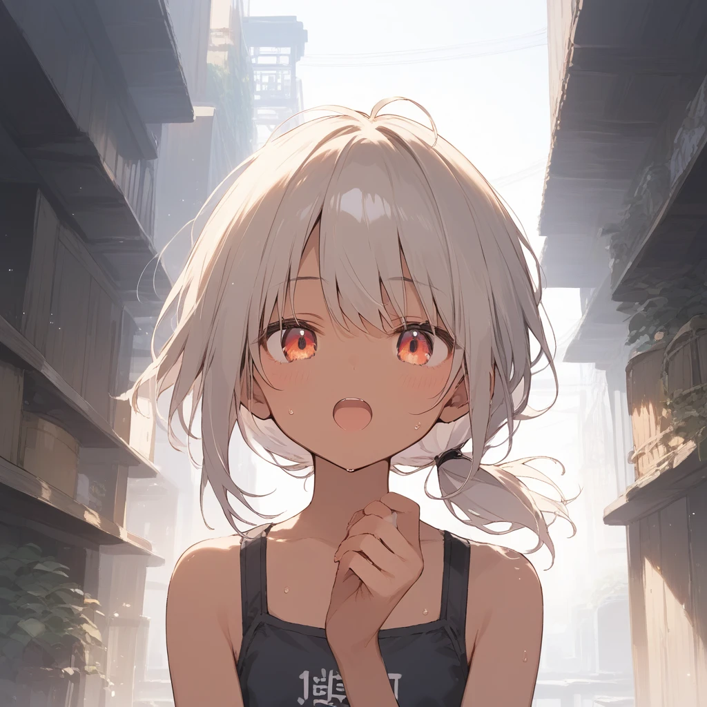 score_9, score_8_up, score_7_up, source_anime, best quality, masterpiece, official art, absurdres, highres, ultra-detailed,waifu2x,Collection: Slice of Life,break,1girl, tomboy, dark-skinned female, short hair, low ponytail, flat chest, beautiful detailed eyes, shorts, sweat, open mouth, (yawn:0.3), sleepily, outdoors, wind, (Detailed Lighting), (Detailed background),break,(clear line illustration:1.2), super detailed skin,very high resolution, very aesthetic, Best sexual lighting powered by famous artist, 8k, 16k, cute picture,beauty illustration,photoshop_(medium),,(Detailed Lighting),best anime 8k konachan wallpaper, pixiv contest winner,