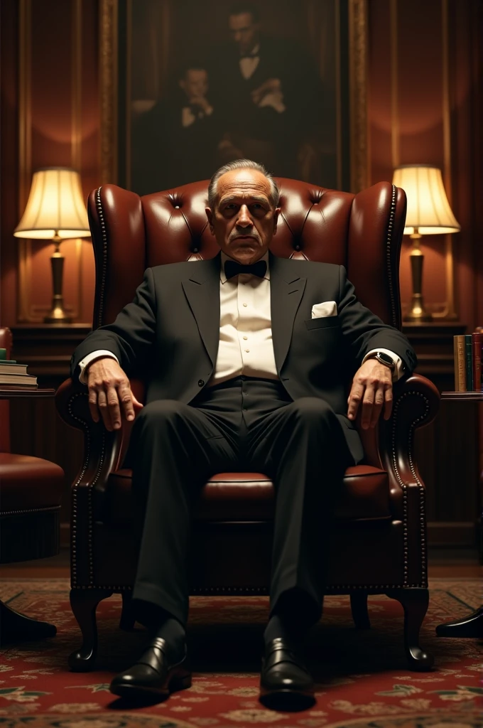 Images of the Godfather sitting down