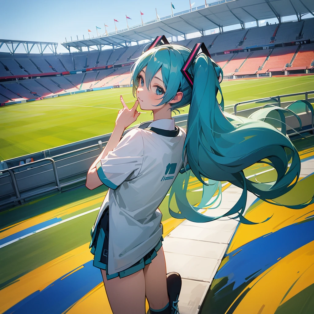 Hatsune miku Watch the soccer event in stadium