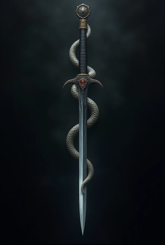 Snake handle dual sword blade that is sharp on only one side