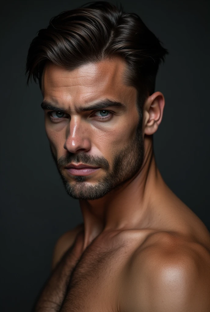 Handsome man with a big Adam's apple