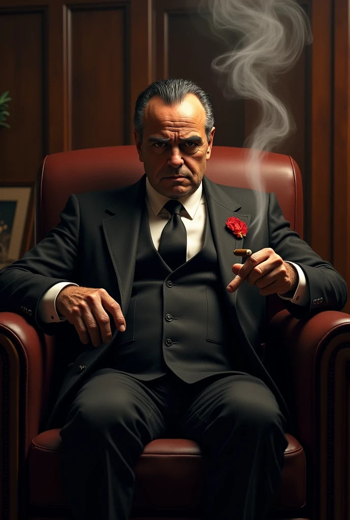 Godfather sitting with a cigar is a weapon