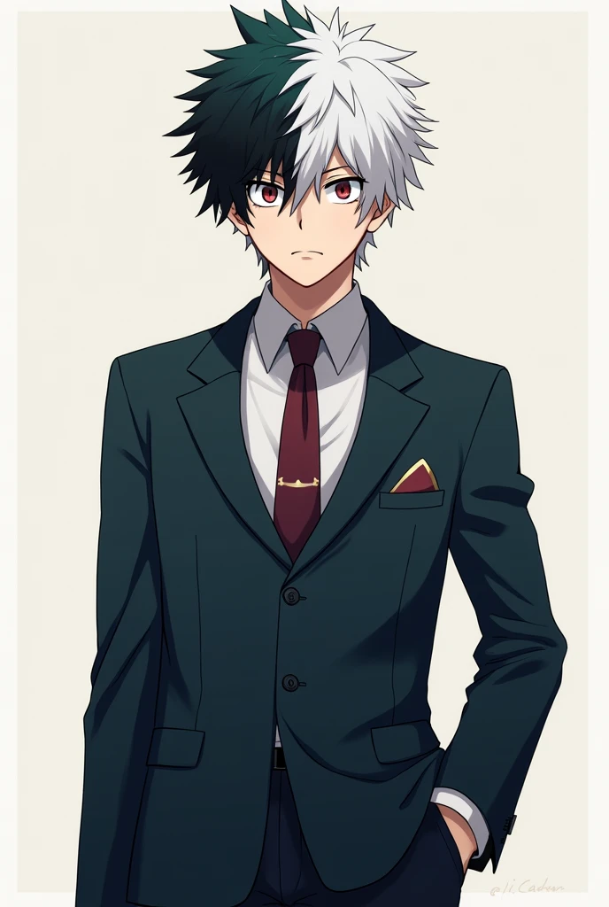 Shoto Todoroki from My Hero Academia in suit and tie