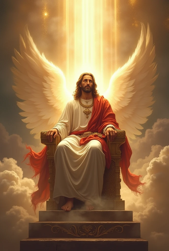 jesus sitting on the throne in heaven
