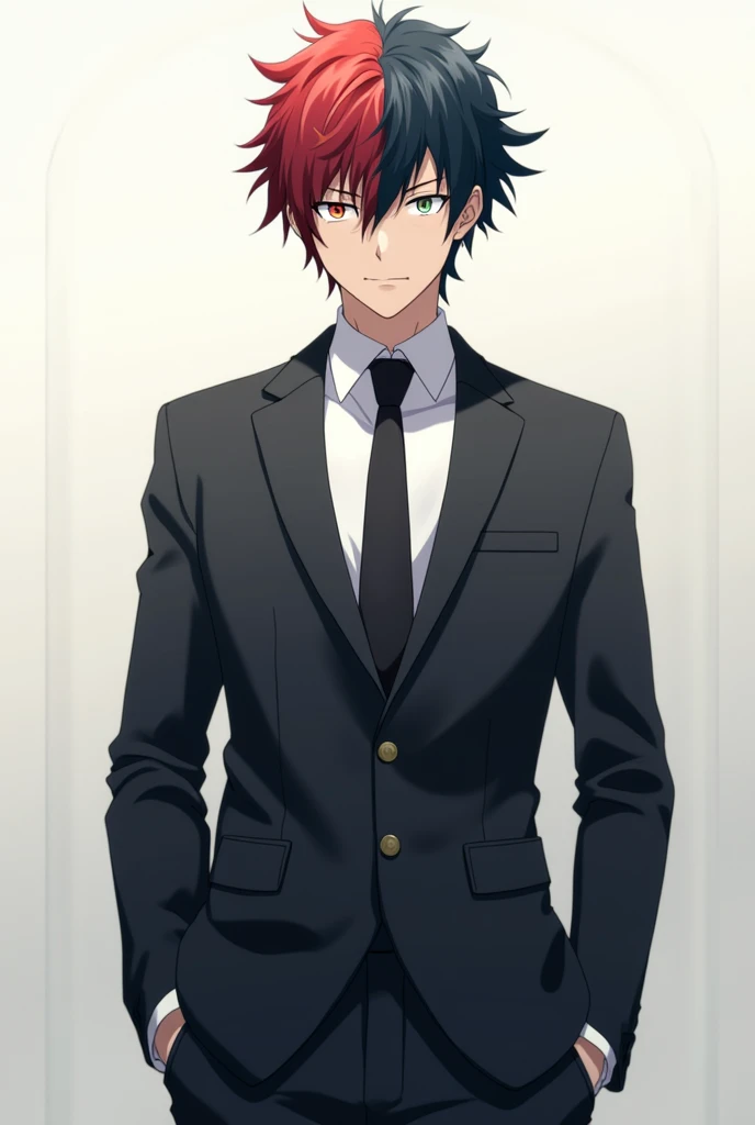 Shoto Todoroki from My Hero Academia in suit and tie