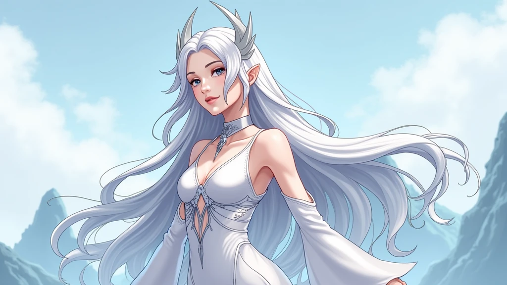 Kiana Kaslana, beautiful long silver white hair, wearing calm clothes