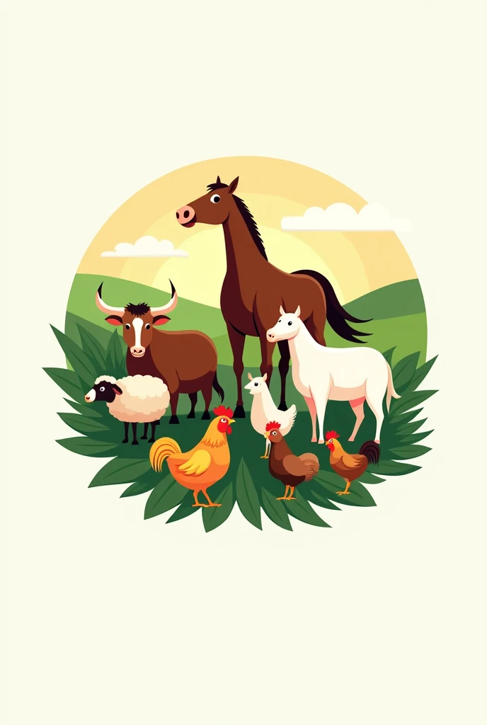 Image with several animals in an agricultural company logo