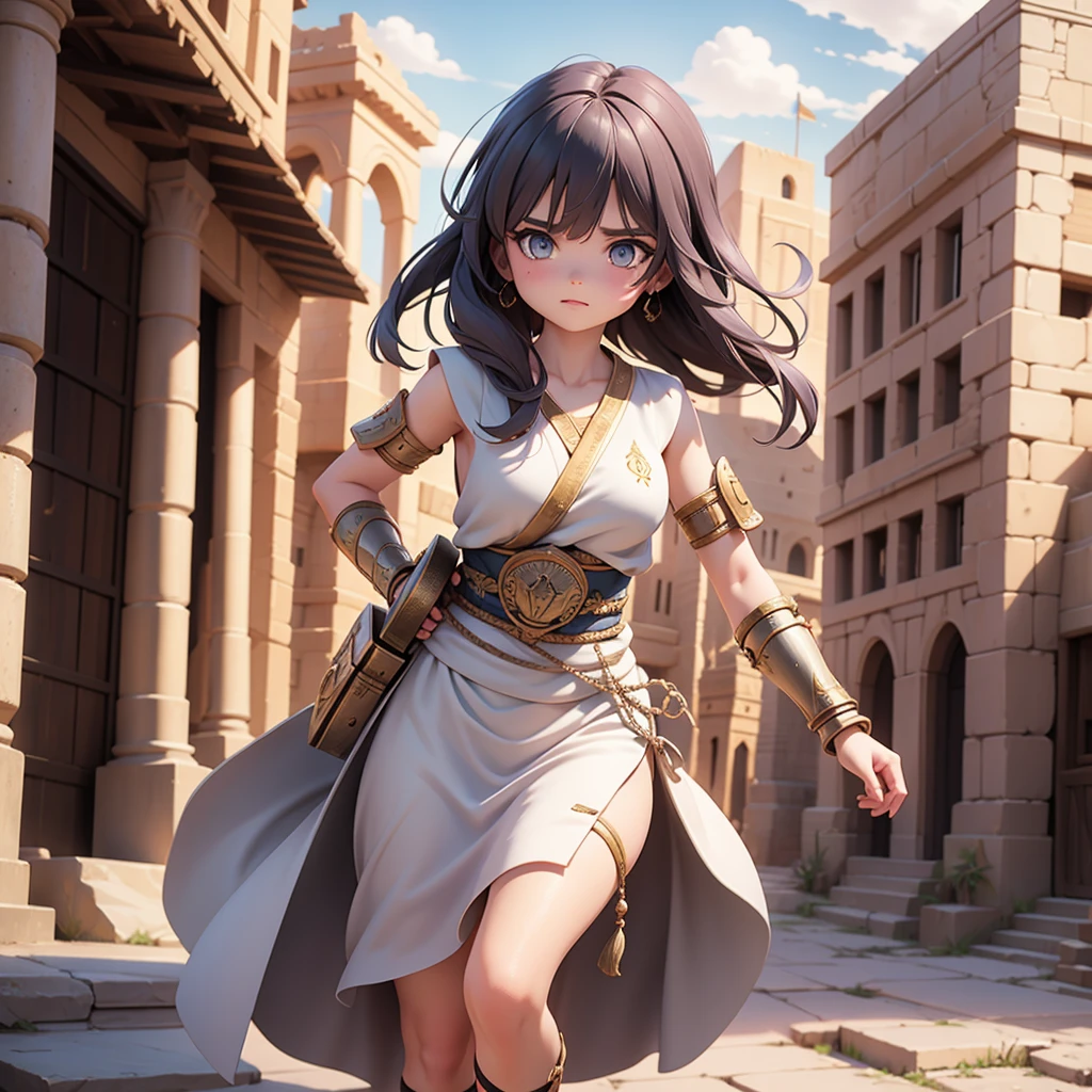 Ancient Mesopotamian girl warrior、Ancient Mesopotamian townscape