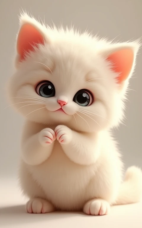 Adorable大きい動きをする、Strike a cute pose、masterpiece, Highest quality, Adorable、Cute eyes、Cute kitten、Too cute、Innocent