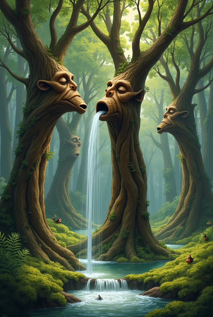 Trees drinking water