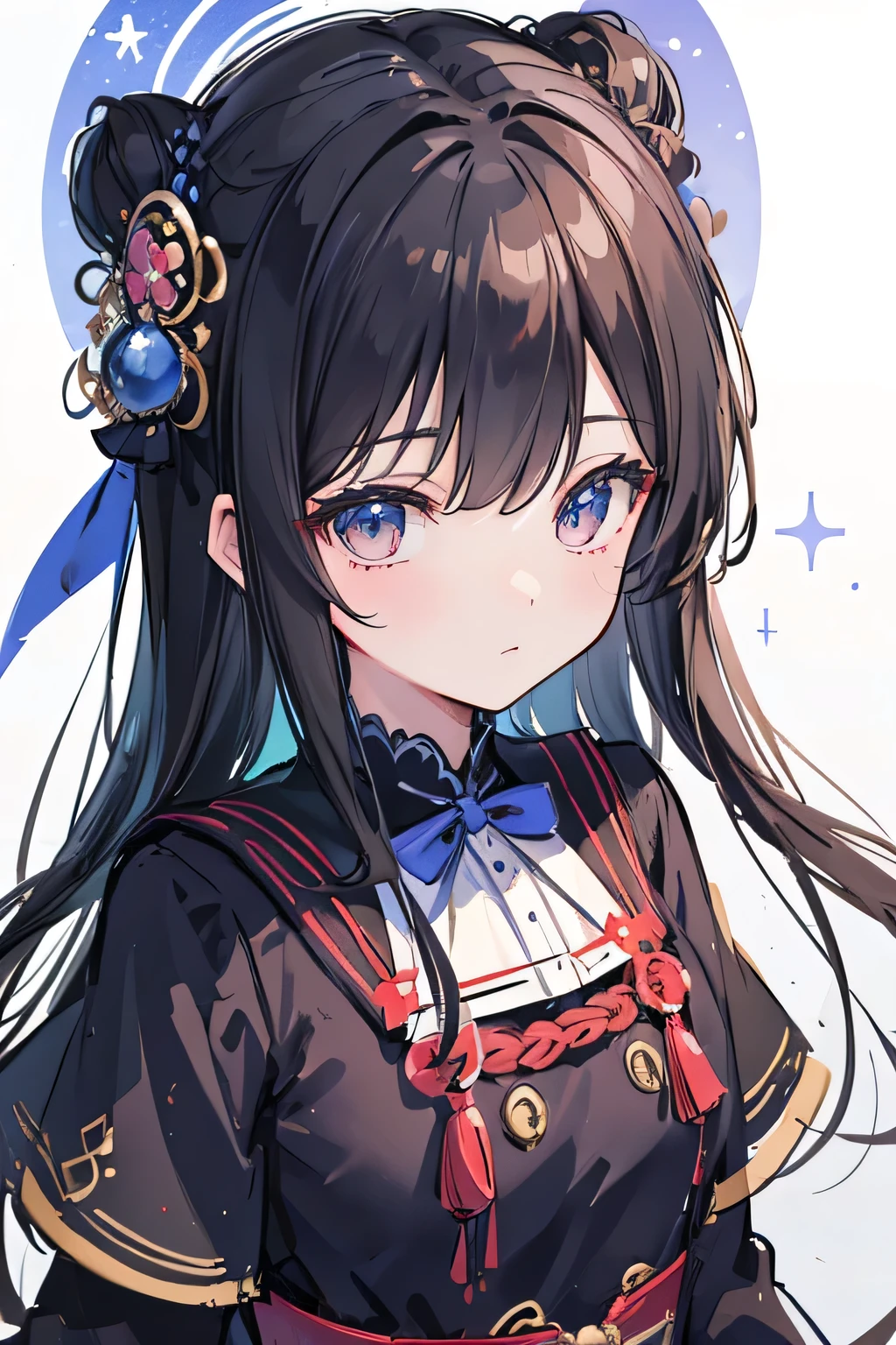 (Highest quality, sketch:1.2),Illustrator,fairy tale 、people talk 、school uniform、Black school uniform、haori、 masterpiece, style ,Taisho、Mandala、 Classic, beautiful、 good look 、modern、