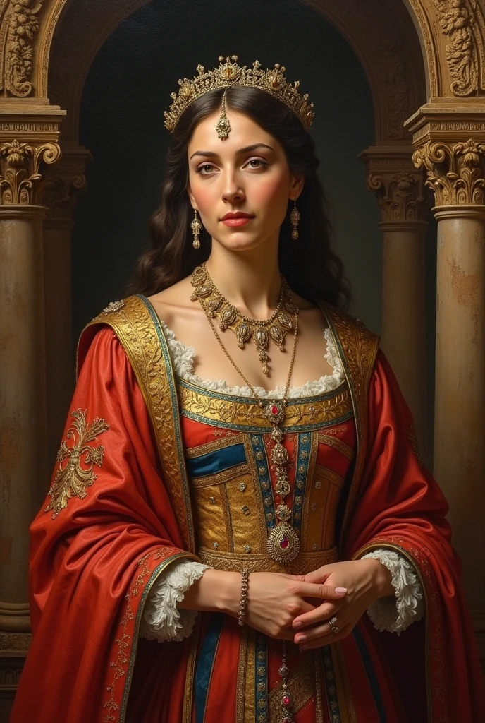 Draw Parandzem.She was queen of Great Armenia.She was 50 years old,beautifull,kindearted and patriotic.She lived during 4-5th centuries.