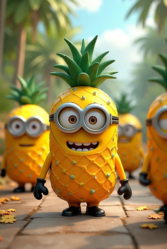Minions wearing pineapple costume