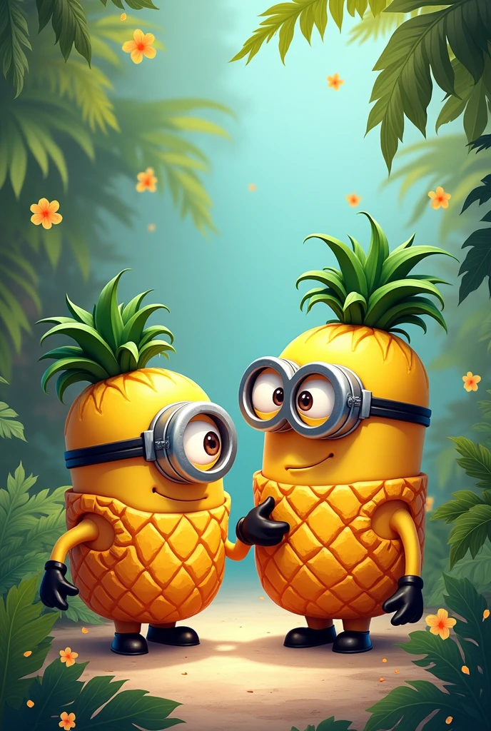 (Drawing) Minions wearing pineapple costume