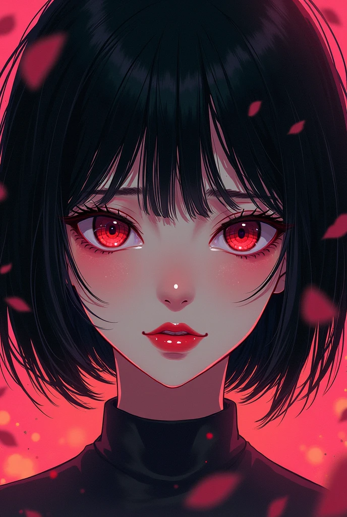 1 single girl, lip, Random color,Black hair, manhwa