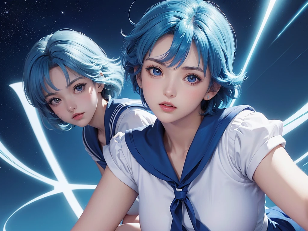 ((anime character sailor-mercury Clone girls Art)), ((Best Super High quality Myself sailor-mercury Clone girls illustration Art)), (((16K, Highest quality, Ultra-high resolution))), (((((It's so unrealistic, so unique, so unfathomable, so shocking, so unprecedented.))))), (((((sailor-mercury clone girls in the world of mass breeding, Ultra-realistic))))), Very detailed and beautiful female body, Very detailed and perfect body structure, ((Big Breasts)), (((A seductive smile))), ((((((((Extremely detailed depiction of clone proliferation, 1girl-1,000,000cloning girls)))))))), (Very detailed depiction, Appears on the water surface, lots of, sailor mercury Clone girls, Gushing out)