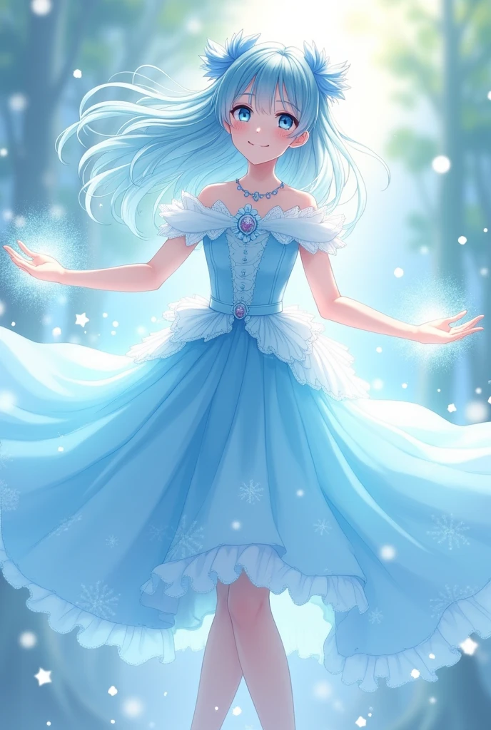 light blue magical girl