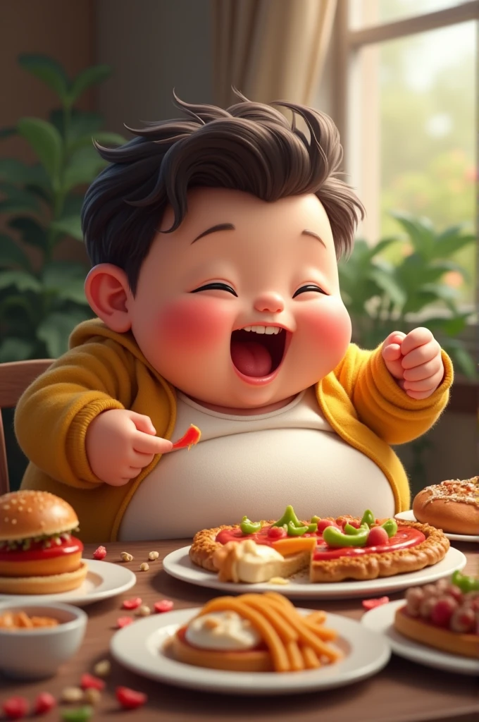 Fatty boy doing eat