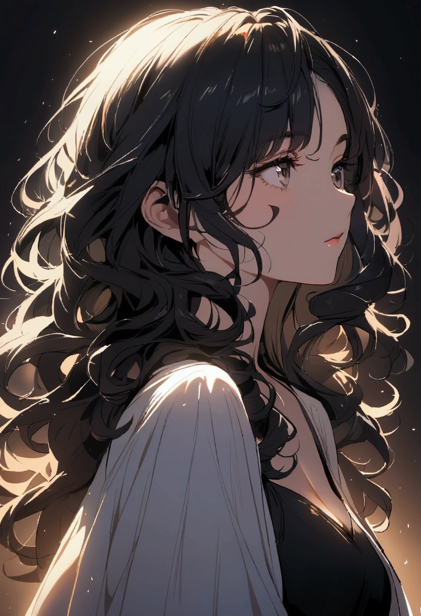 Girl, , black curly hair, beautiful