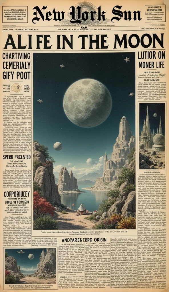 The New York Sun「Life discovered on the moon」Publish an article