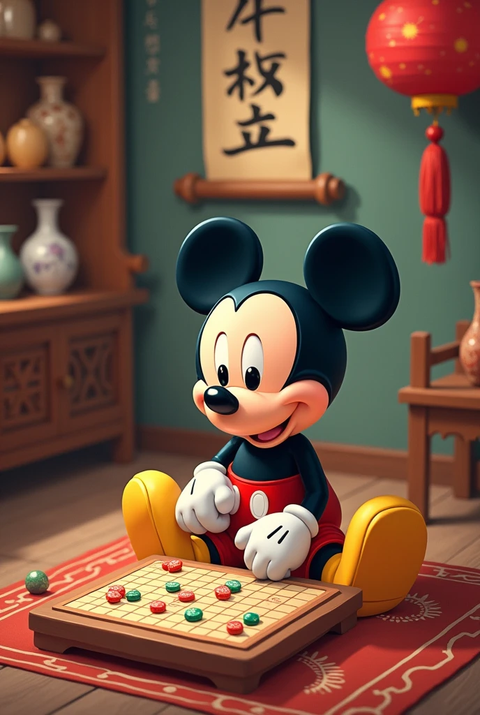 Mickey mouse playing shatong
