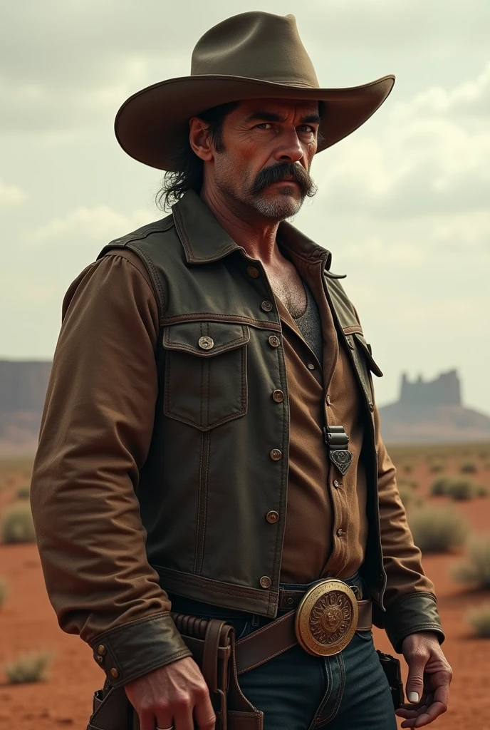 A man with cowboy hat and mouthstache