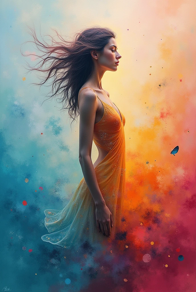 Chalk, watercolor, oil paint