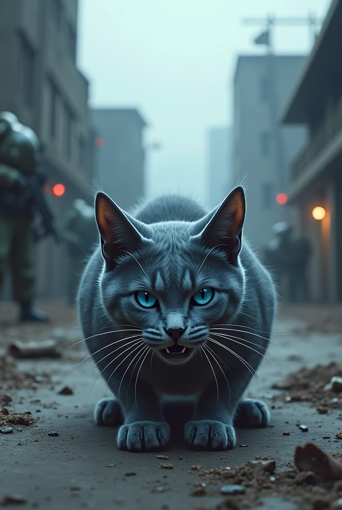 Name a cat bluestar and she goes to military base and going crazy 