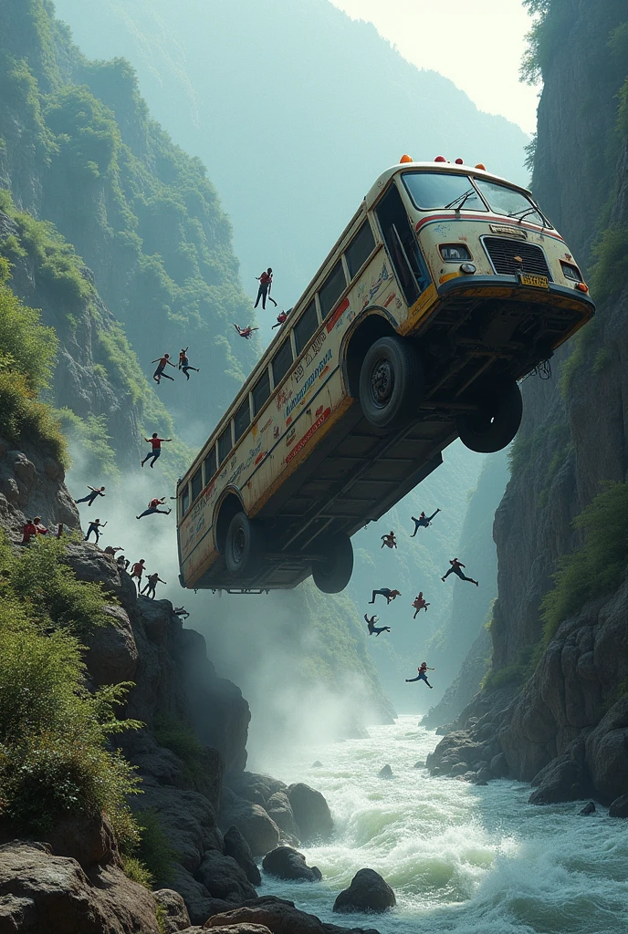 Youtube thumbnail for bus accidents in nepal at trisuli river bridge where bus is jumping on river and people are trying to get out from it 