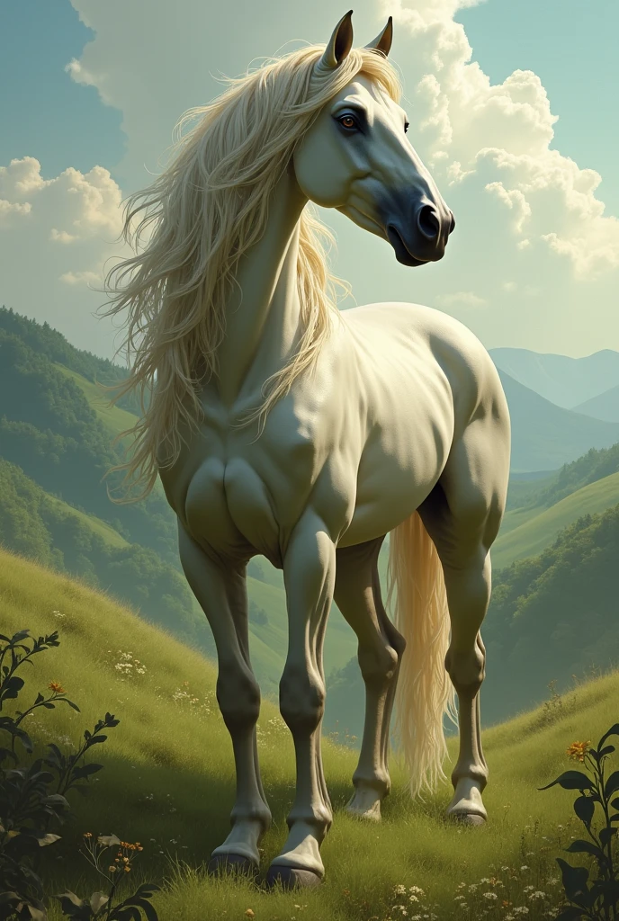 Half woman half mare character 