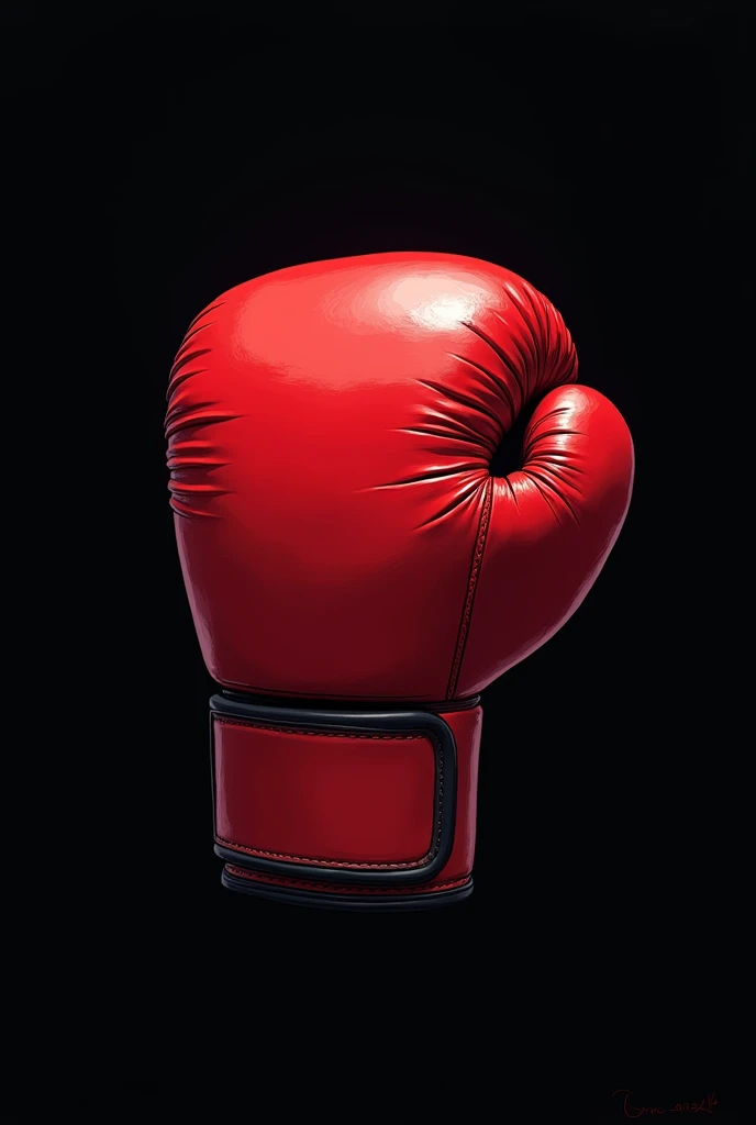 Create an animated boxing glove, red glove and black background something more drawn 