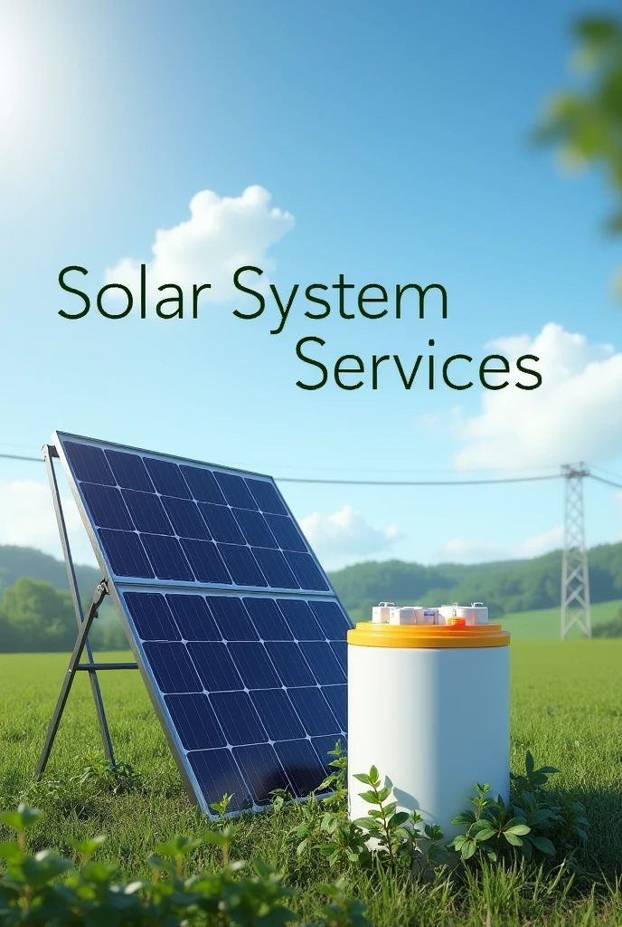 I needed a picture to advertise my solar Panel system.
The text of solar system services should also be included with tubular battery