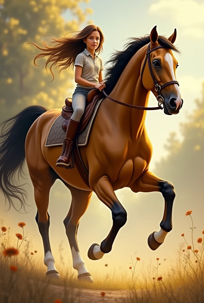 1girl, centaur, detailed eyes, detailed lips, beautiful hair, graceful pose, mythical creature, human and horse hybrid, fantasy setting, magical forest, dappled sunlight, flowing mane, muscular body, strong legs, equine characteristics, ethereal beauty, majestic, enchanting, vibrant colors, photorealistic, oil painting effect, masterful brushstrokes, high quality, 4k resolution.