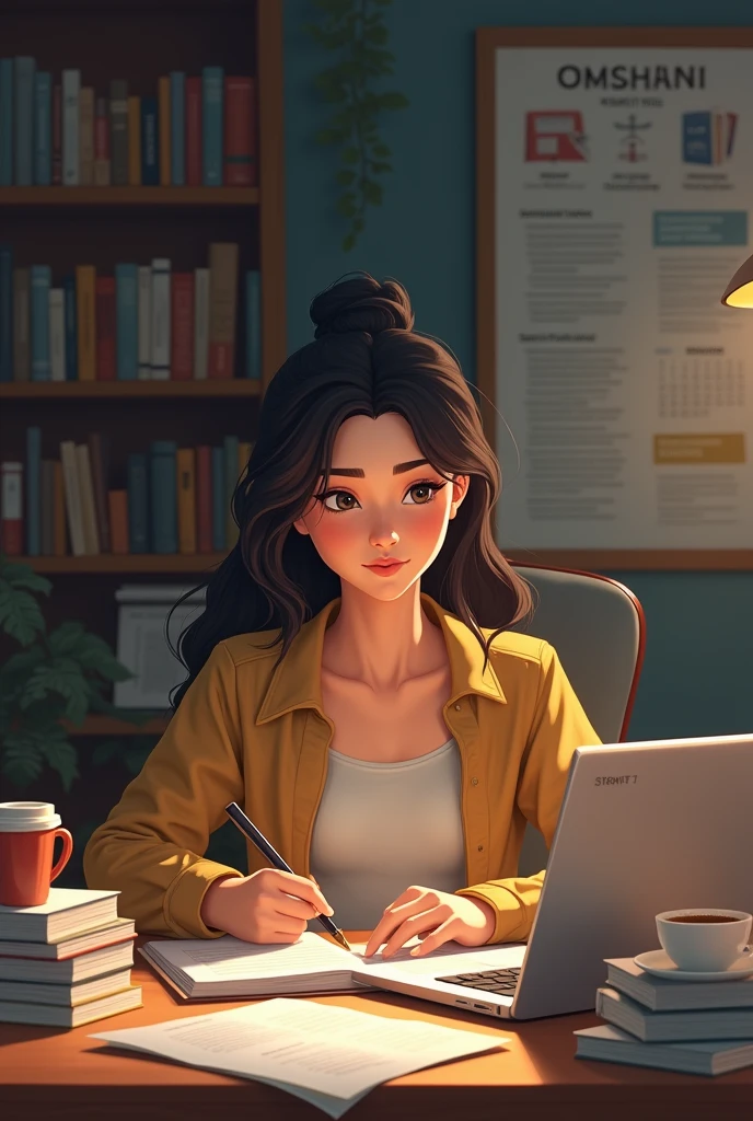 a child women who is studying to pursue his dream university 