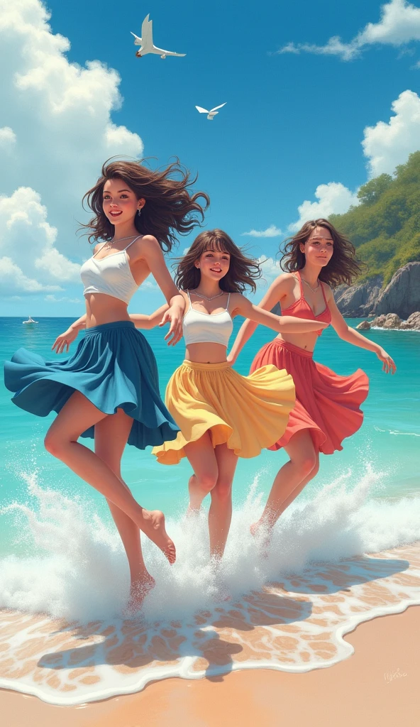 Girls in skirts don't wear underwear sea