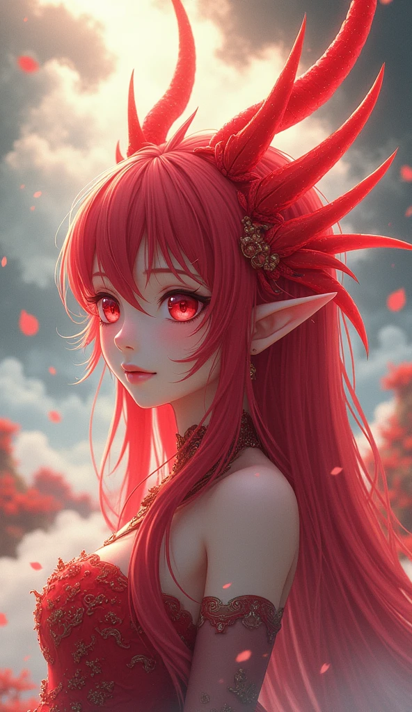 Red Dragon Horn,anime dragon girl