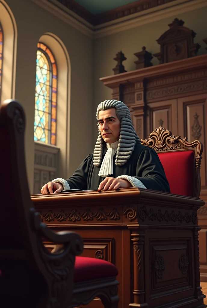 Guatemalan court sitting at a desk