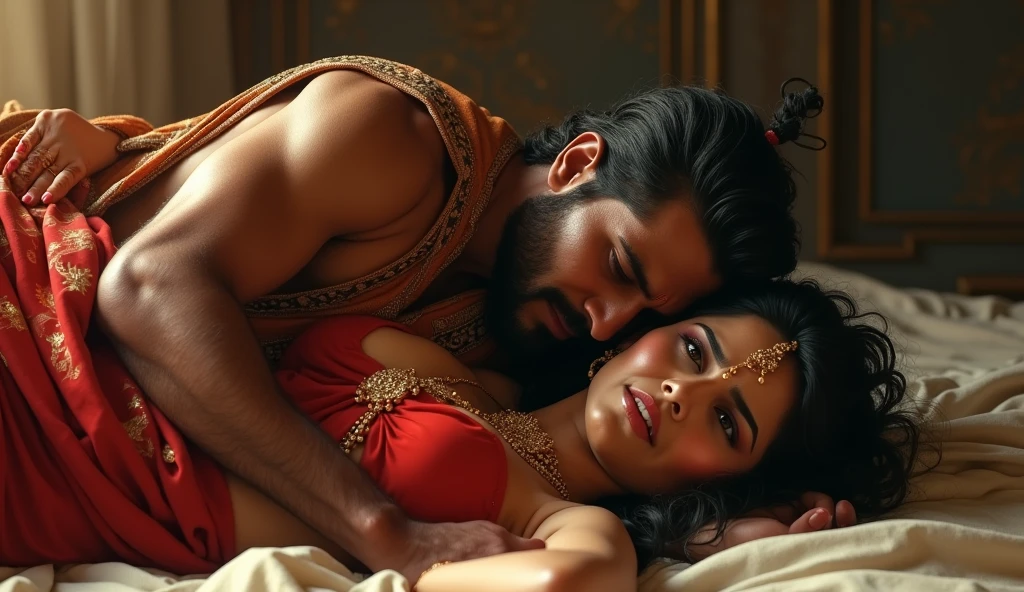 (photorealism:1.2), beautiful indian sister getting fucked by brother on the occasion of raksha bandhan indian models Indian house vibes fucking sister , naked