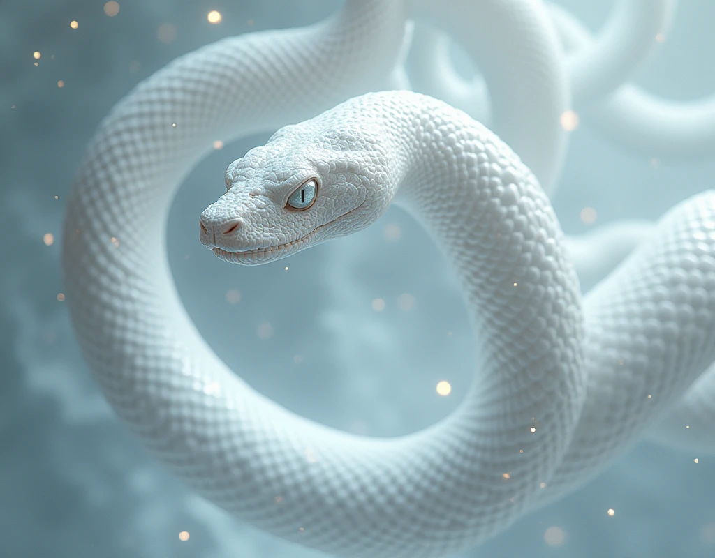 We need a perfect white snake ai image 