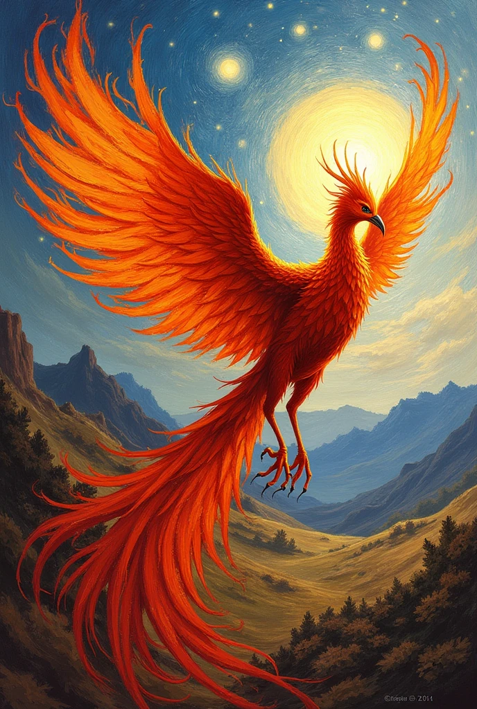 Phoenix in the style of Van Gogh