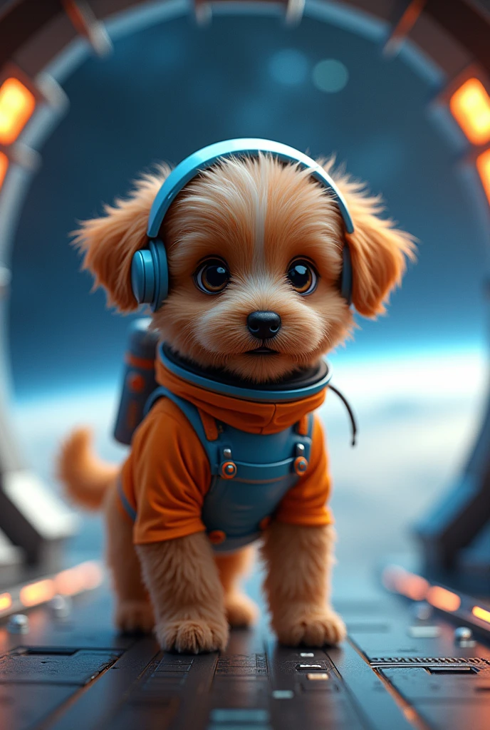 The puppy is going to space