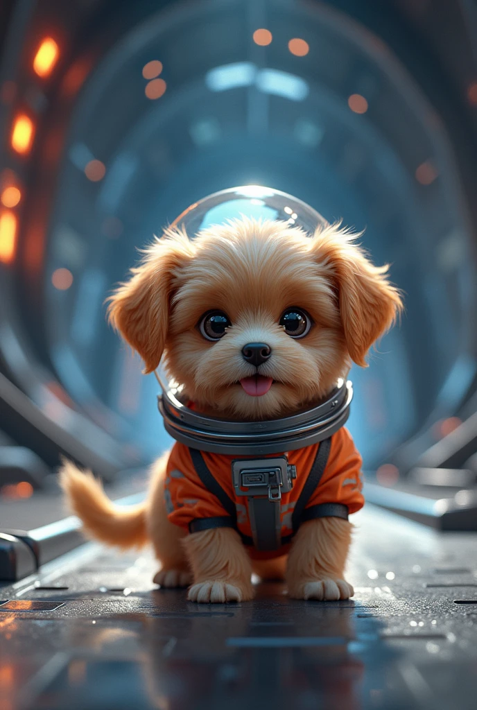 The puppy is going to space