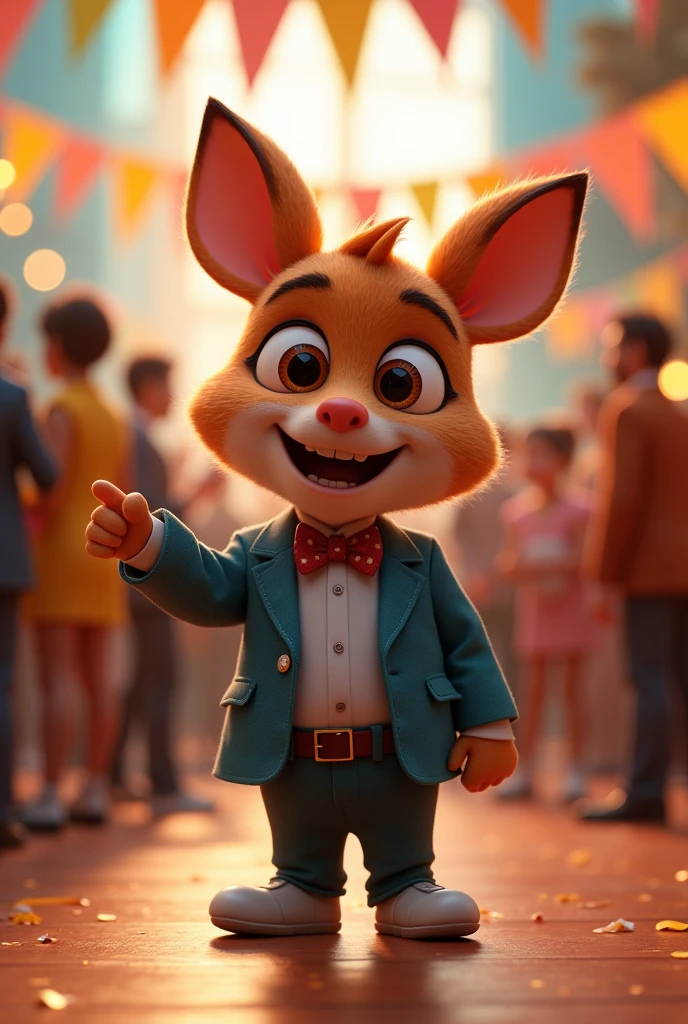 Cute 3d animating wear suit party