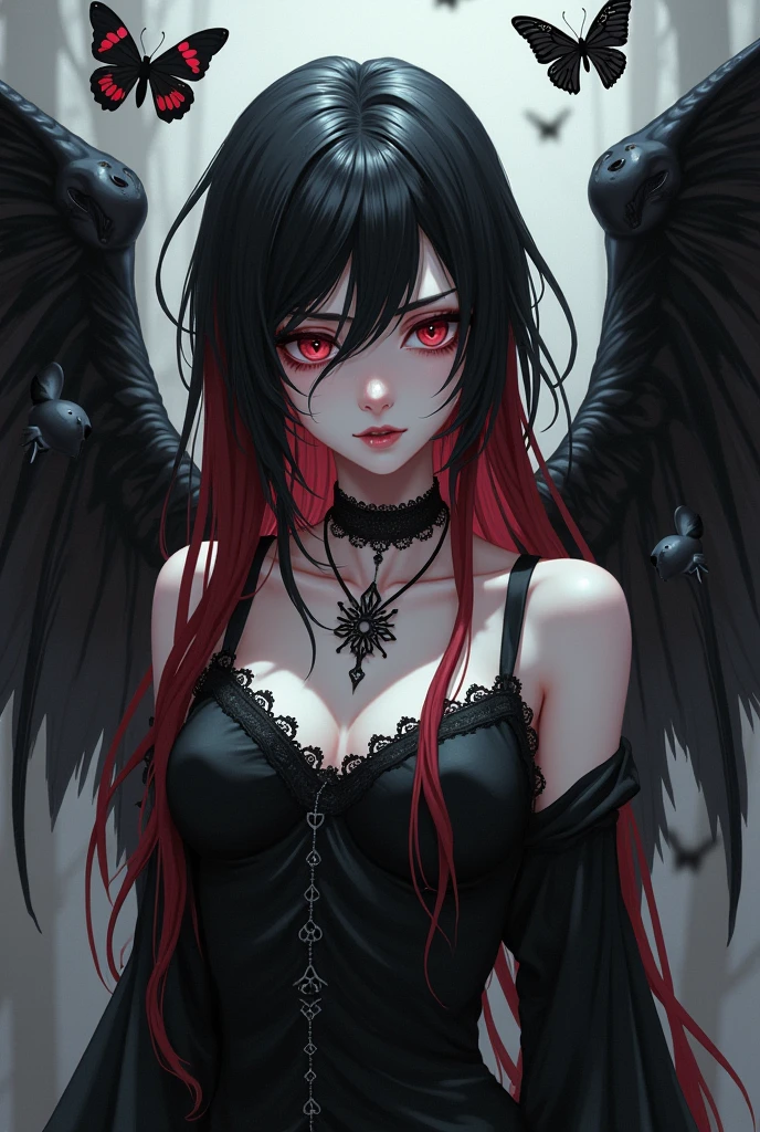 Create a gothic anime girl