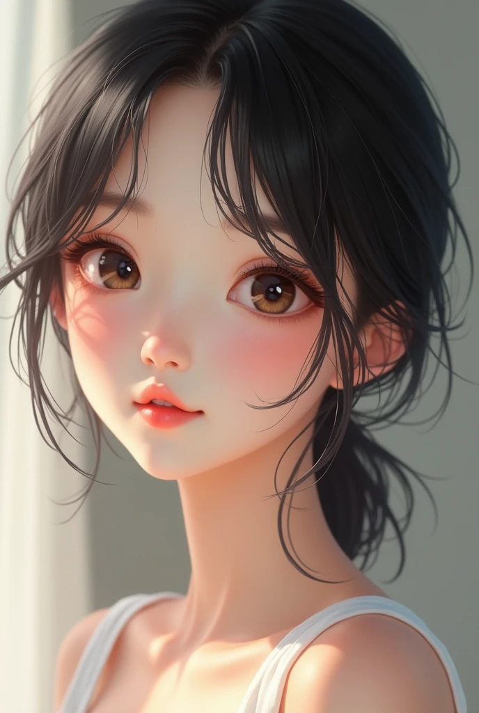 A Japanese woman with a more realistic pic and look cute